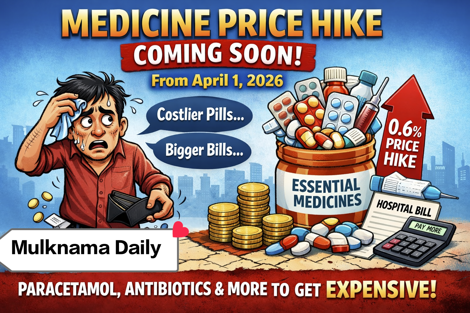 दवा भी महंगी, दर्द भी महंगा —अब सिर्फ दुआ कीजिए –1 अप्रैल से आम आदमी की सेहत पर ‘हल्का’ बोझ