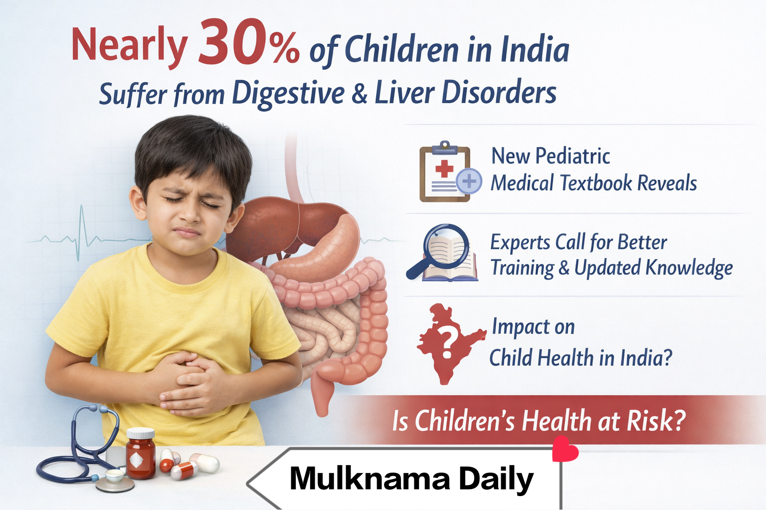 डॉक्टर के पास आने वाले 30 प्रतिशत बच्चे पाचन या यकृत विकारों से पीड़ित!